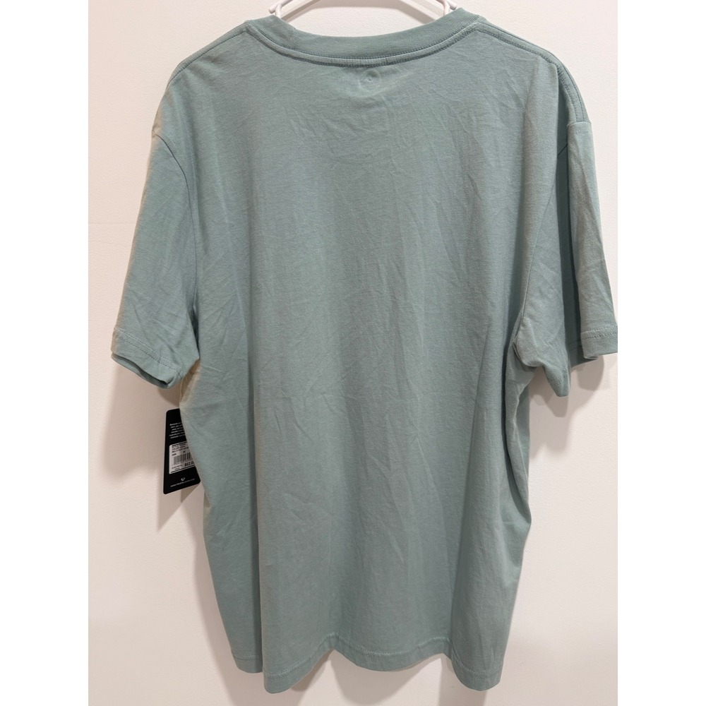 True Religion Mens Buddha Guitar Puff Print Graphic T-Shirt Blue Green Medium - Picture 4 of 6